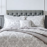 Catherine Lansfield Damask Jacquard Filled Cushion 43cm x 43cm - Silver - Damask Jacquard Pilowshams Silver