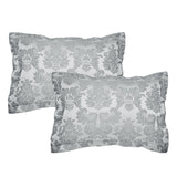 Catherine Lansfield Damask Jacquard Silver Duvet Cover Bedding Set - Damask Jacquard Pilowshams Silver