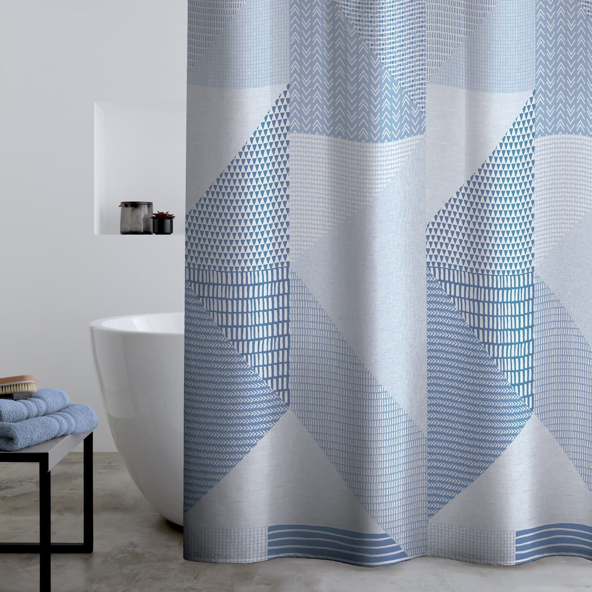 Catherine Lansfield Larsson Geo Geometric Shower Curtain