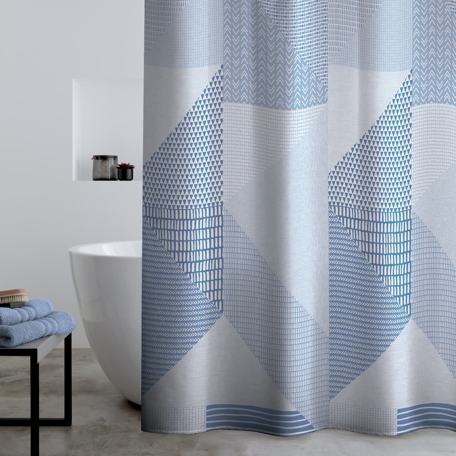 Catherine Lansfield Larsson Geo Geometric Shower Curtain