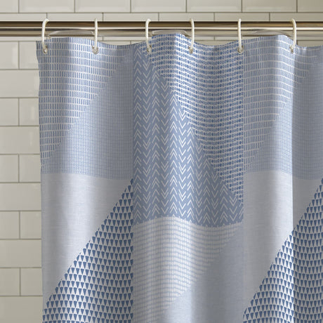 Catherine Lansfield Larsson Geo Geometric Shower Curtain - Larsson Geo Blue Shower Curtain