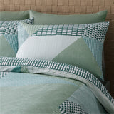 Catherine Lansfield Larsson Geo Duvet Cover Set - Larsson Geo Duvet Set Green