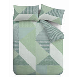 Catherine Lansfield Larsson Geo Duvet Cover Set - Larsson Geo Duvet Set Green