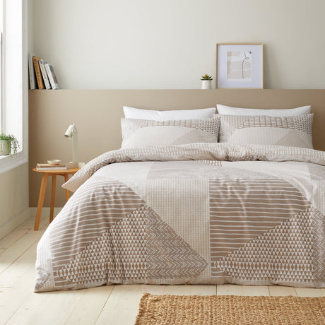 Catherine Lansfield Larsson Geo Duvet Cover Set - Natural
