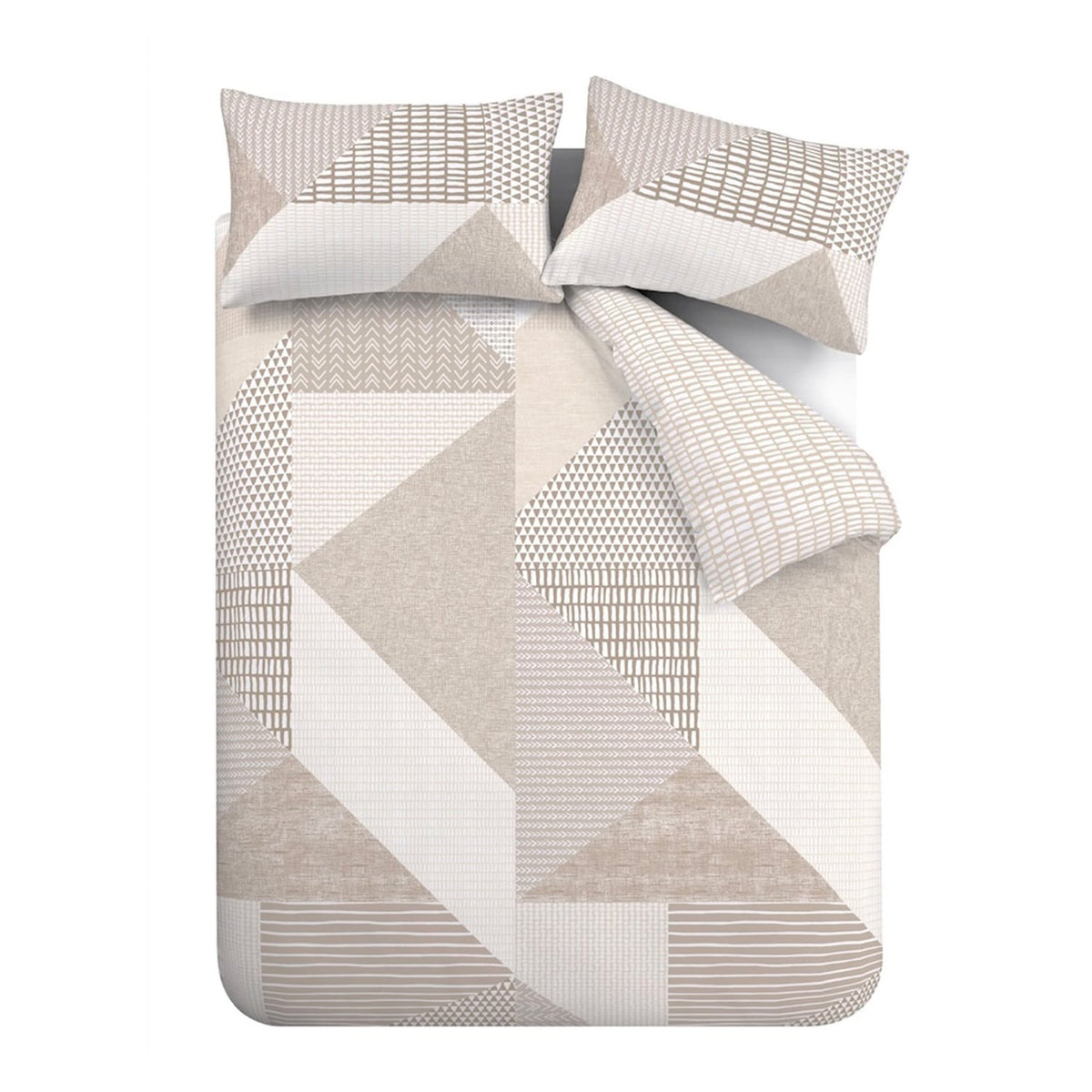 Catherine Lansfield Larsson Geo Duvet Cover Set - Natural - Larsson Geo Duvet Set Natural