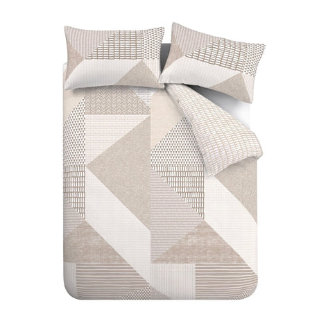 Catherine Lansfield Larsson Geo Duvet Cover Set - Natural - Larsson Geo Duvet Set Natural