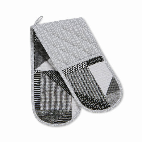 Catherine Lansfield Larsson Geo Geometric Grey Double Oven Glove - Larsson Geo Grey Double Oven Glove