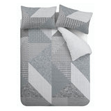 Catherine Lansfield Larsson Geo Duvet Cover Set - Larsson Geo Grey