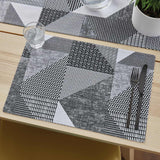 Catherine Lansfield Larsson Geo Geometric Grey Placemat 2 Pack - Larsson Geo Grey Placemat Pair