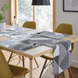 Catherine Lansfield Larsson Geo Geometric Grey Placemat 2 Pack - Larsson Geo Grey Placemat Pair