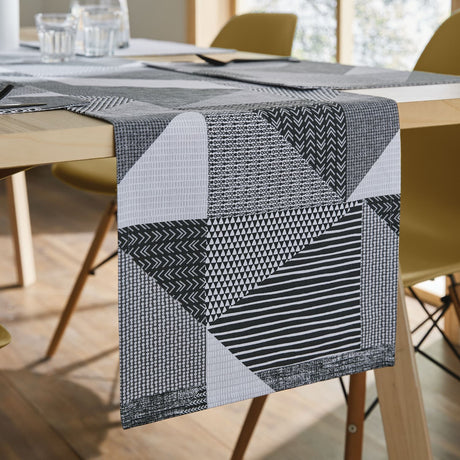Catherine Lansfield Larsson Geo Geometric Shower Curtain - Larsson Geo Grey Runner