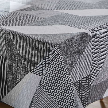 Catherine Lansfield Larsson Geo Geometric Grey Tablecloth - Larsson Geo Grey Table Cloth