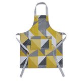 Catherine Lansfield Larsson Geo Geometric Ochre Cotton Apron - Larsson Geo Ochre Apron