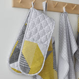 Catherine Lansfield Larsson Geo Geometric Ochre Double Oven Glove