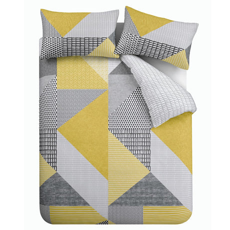 Catherine Lansfield Larsson Geo Duvet Cover Set - Larsson Geo Ochre