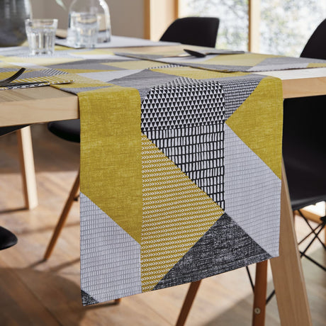Catherine Lansfield Larsson Geo Geometric Shower Curtain - Larsson Geo Ochre Runner