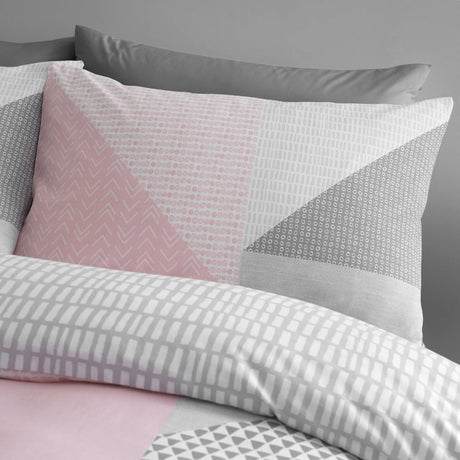 Catherine Lansfield Larsson Geo Duvet Cover Set - Larsson Geo Pink