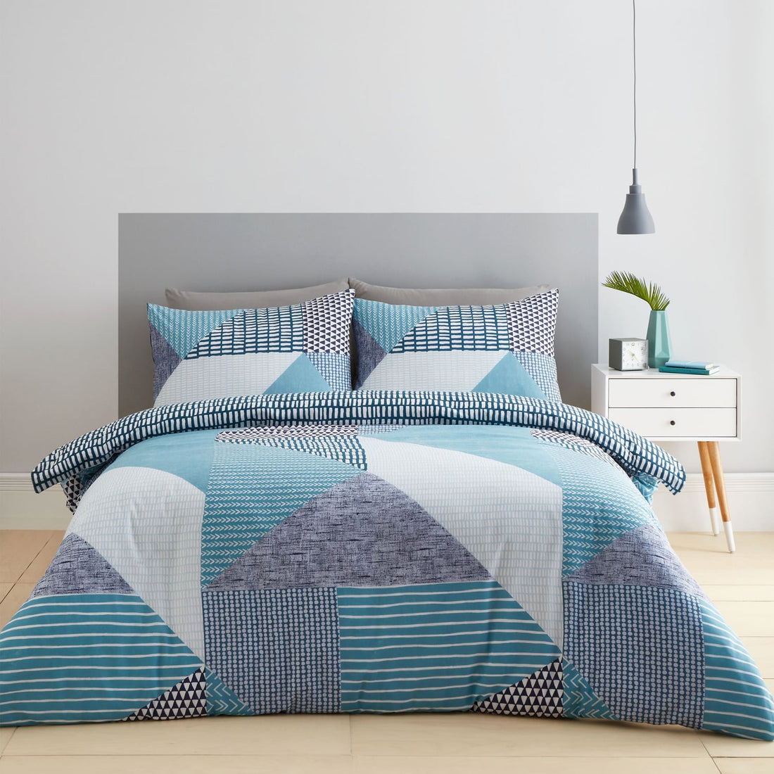 Catherine Lansfield Larsson Geo Teal Duvet Cover Bedding Set