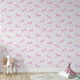 Catherine Lansfield Folk Unicorn Pink Wallpaper