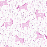 Catherine Lansfield Folk Unicorn Pink Wallpaper - Folk Unicorn