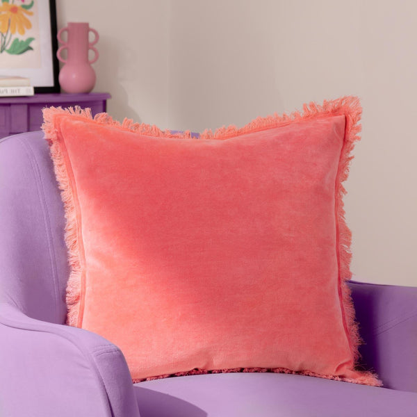 Gracie Velvet Cushion Cover Coral