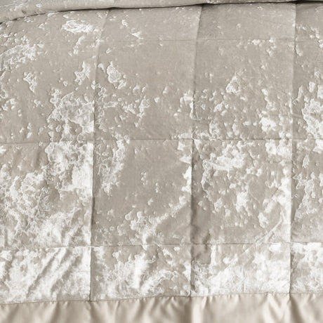 Catherine Lansfield Crushed Velvet Runner - Crushed Velvet Bedspread Natural