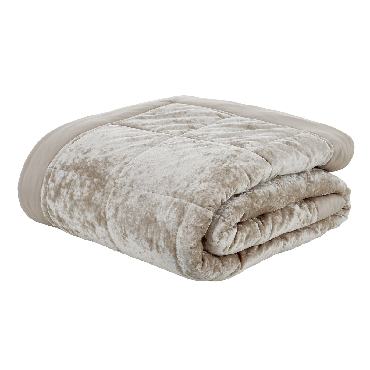 Catherine Lansfield Crushed Velvet Runner - Crushed Velvet Bedspread Natural