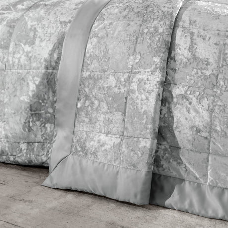 Catherine Lansfield Crushed Velvet Runner - Crushed Velvet Bedspread Silver