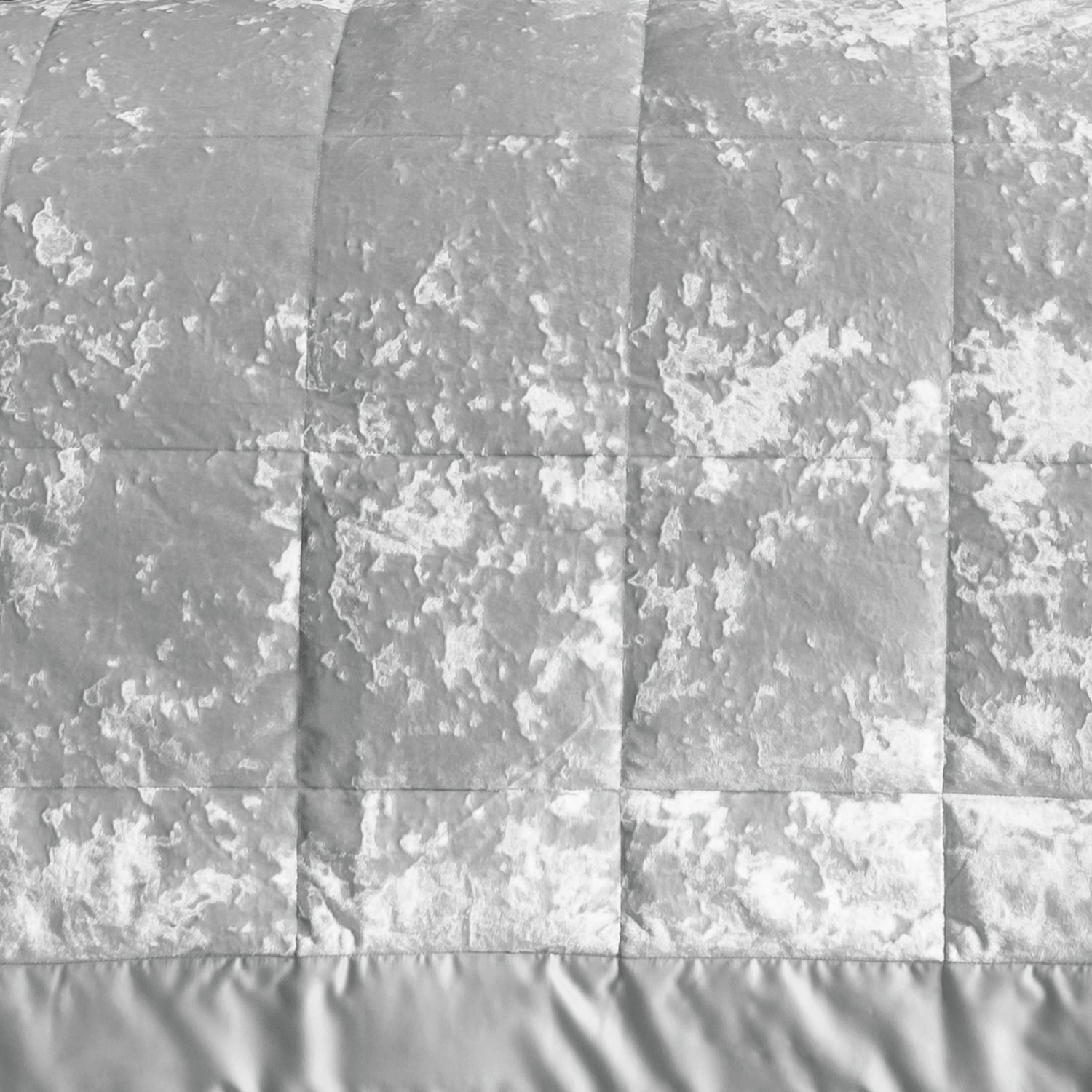 Catherine Lansfield Crushed Velvet Runner - Crushed Velvet Bedspread Silver