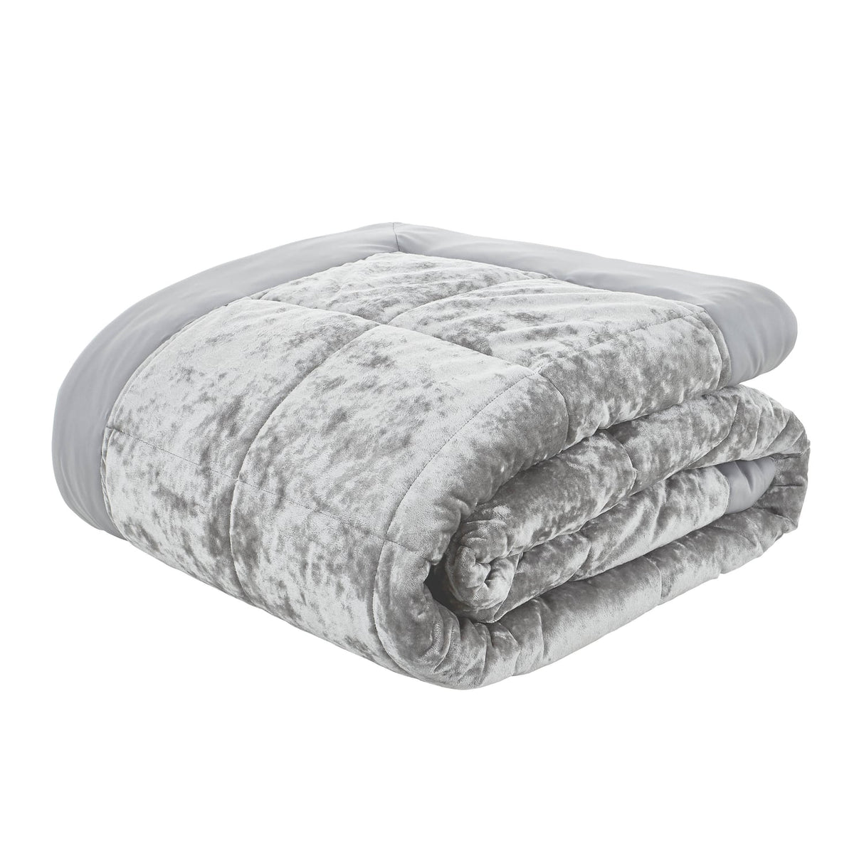 Catherine Lansfield Crushed Velvet Runner - Crushed Velvet Bedspread Silver