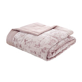 Catherine Lansfield Crushed Velvet Runner - Crushed Velvet Blush Bedspread