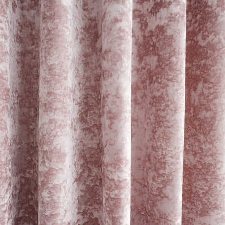 Catherine Lansfield Crushed Velvet Lined Eyelet Curtains - Blush - Crushed Velvet Blush Curtains