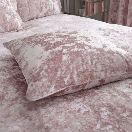 Catherine Lansfield Filled Cushion 55cm x 55cm - Blush - Crushed Velvet Blush Cushion