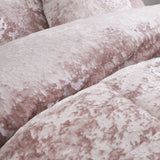 Catherine Lansfield Crushed Velvet Duvet Cover Set - Crushed Velvet Blush Duvet Set