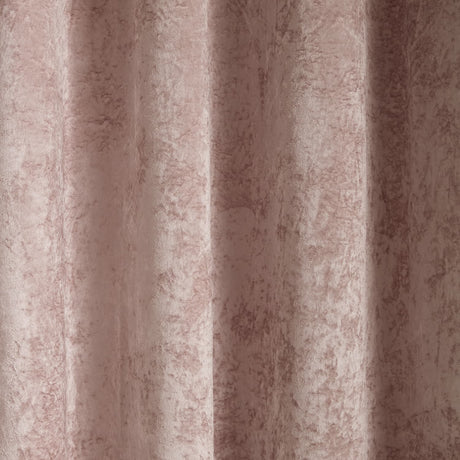 Catherine Lansfield Crushed Velvet Lined Eyelet Curtains - Blush - Crushed Velvet Curtains Blush