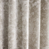 Catherine Lansfield Crushed Velvet Lined Eyelet Curtains - Natural - Crushed Velvet Curtains Natural