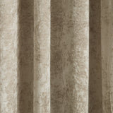 Catherine Lansfield Crushed Velvet Lined Eyelet Curtains - Natural - Crushed Velvet Curtains Natural Dup1