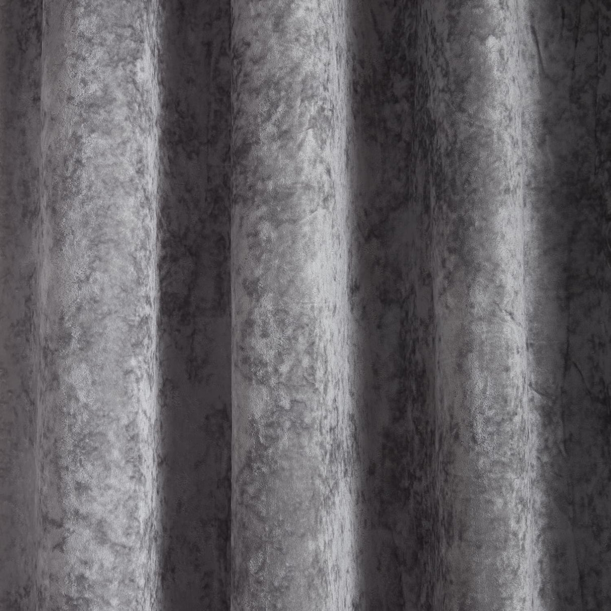Catherine Lansfield Crushed Velvet Lined Eyelet Curtains - Silver - Crushed Velvet Curtains Silver Dup1