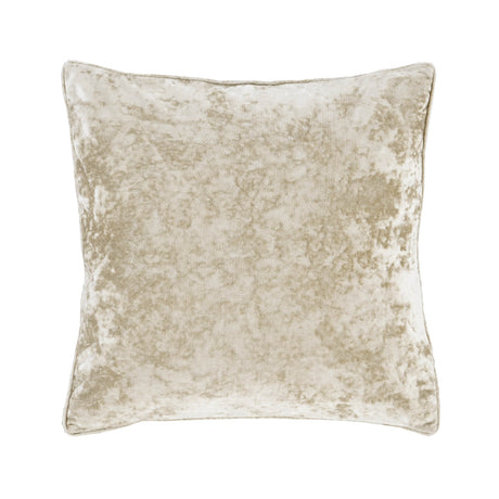 Catherine Lansfield Diamante Filled Cushion 45cm x 45cm - Natural - Crushed Velvet Cushion Natural