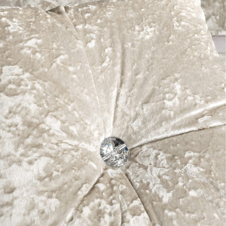 Catherine Lansfield Diamante Filled Cushion 45cm x 45cm - Natural - Crushed Velvet Cushion Natural (1)