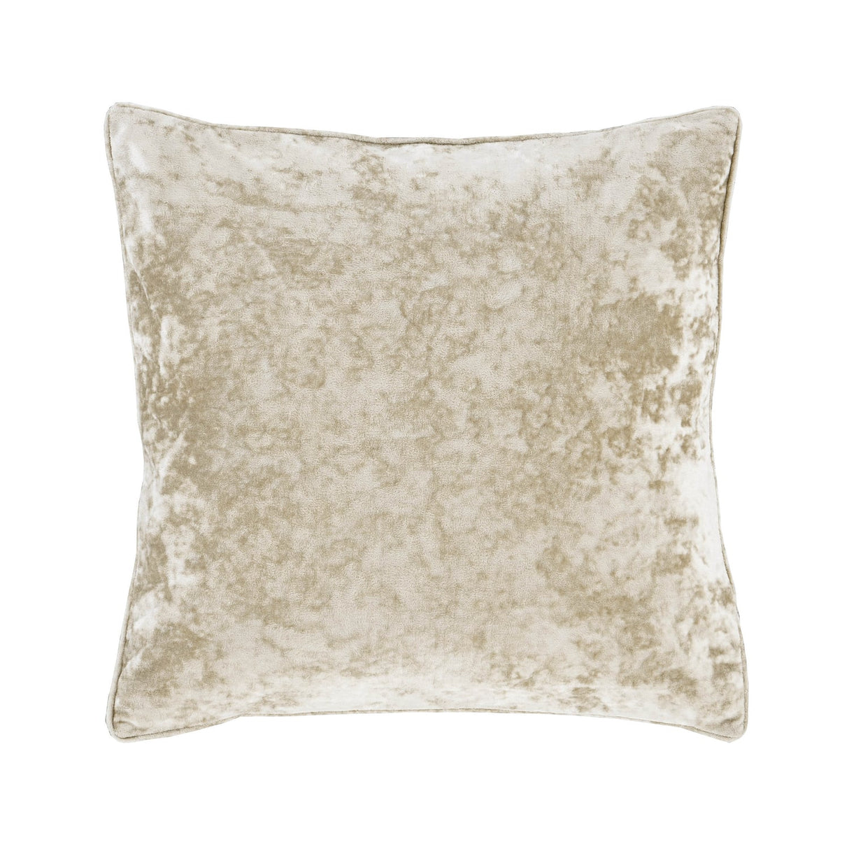 Catherine Lansfield Filled Cushion 55cm x 55cm - Natural - Crushed Velvet Cushion Natural