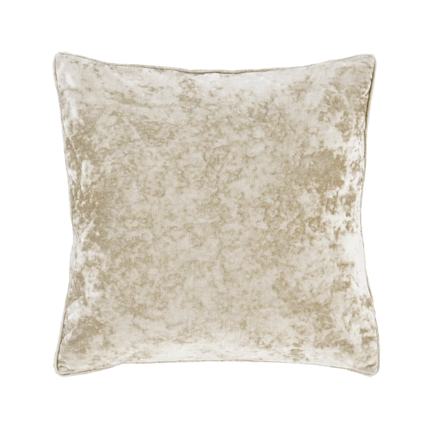 Catherine Lansfield Filled Cushion 55cm x 55cm - Natural - Crushed Velvet Cushion Natural