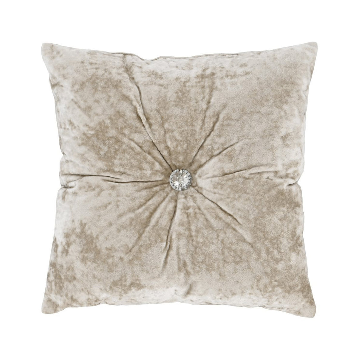 Catherine Lansfield Filled Cushion 55cm x 55cm - Natural - Crushed Velvet Cushion Natural