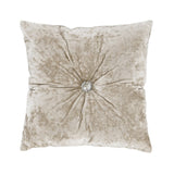 Catherine Lansfield Filled Cushion 55cm x 55cm - Natural - Crushed Velvet Cushion Natural