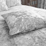 Catherine Lansfield Diamante Filled Cushion 45cm x 45cm - Silver - Crushed Velvet Cushion Silver (1)