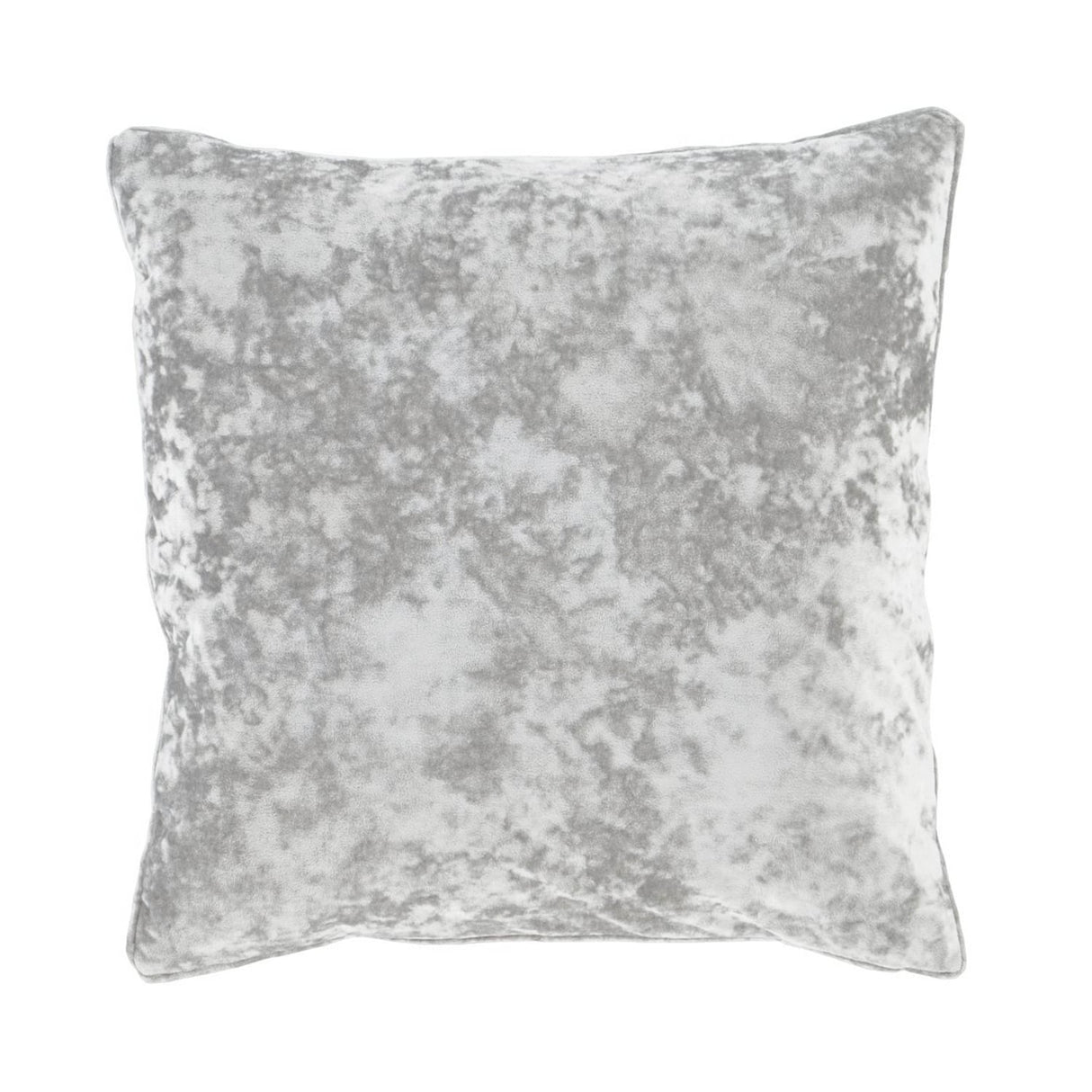 Catherine Lansfield Filled Cushion 55cm x 55cm - Silver - Crushed Velvet Cushion Silver (1)