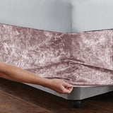 Catherine Lansfield Diamante Filled Cushion 45cm x 45cm - Blush - Crushed Velvet Divan Wrap Band Blush