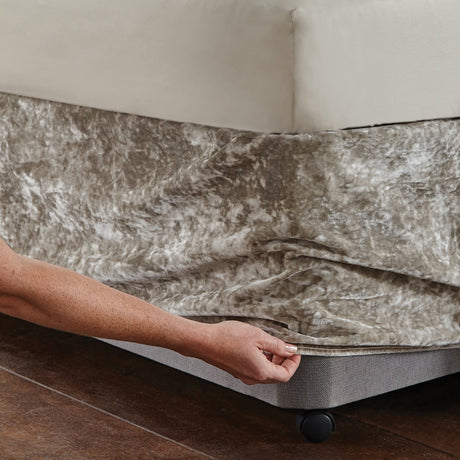 Catherine Lansfield Crushed Velvet Lined Eyelet Curtains - Natural - Crushed Velvet Divan Wrap Band Natural