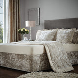 Catherine Lansfield Filled Cushion 55cm x 55cm - Natural - Crushed Velvet Divan Wrap Band Natural