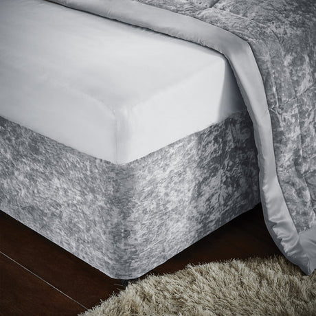Catherine Lansfield Diamante Filled Cushion 45cm x 45cm - Silver - Crushed Velvet Divan Wrap Band Silver